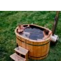 Ovalus hot tub with outside heater and black PP