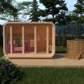 Square sauna comfort pinewood
