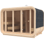 Square sauna comfort pinewood with wood-fired heater1